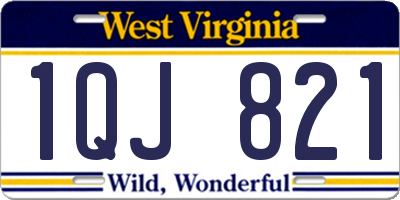WV license plate 1QJ821