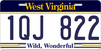 WV license plate 1QJ822