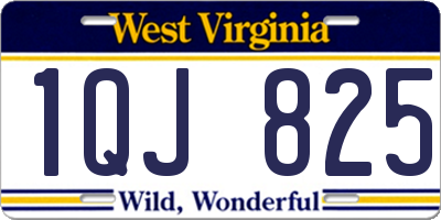 WV license plate 1QJ825