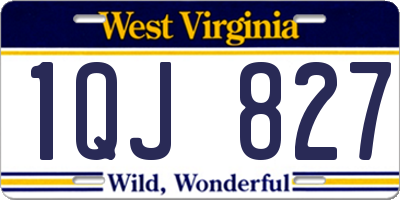 WV license plate 1QJ827