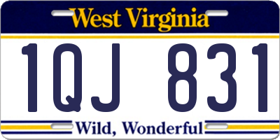 WV license plate 1QJ831