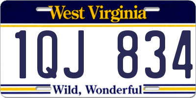 WV license plate 1QJ834