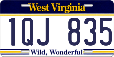 WV license plate 1QJ835