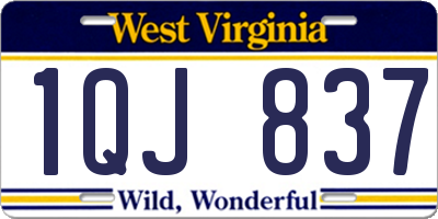 WV license plate 1QJ837