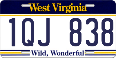 WV license plate 1QJ838