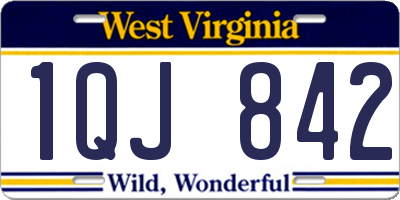 WV license plate 1QJ842