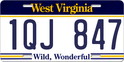 WV license plate 1QJ847