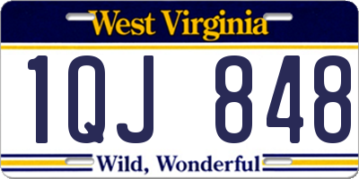 WV license plate 1QJ848