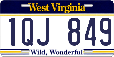 WV license plate 1QJ849