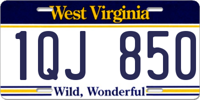 WV license plate 1QJ850