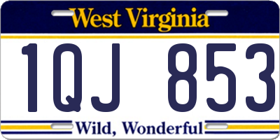 WV license plate 1QJ853