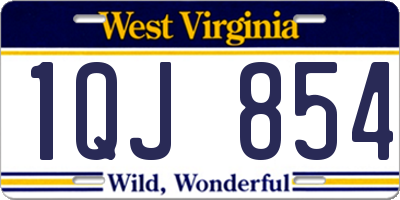 WV license plate 1QJ854