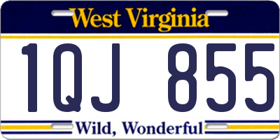 WV license plate 1QJ855