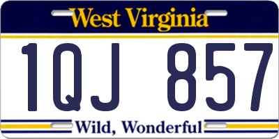 WV license plate 1QJ857