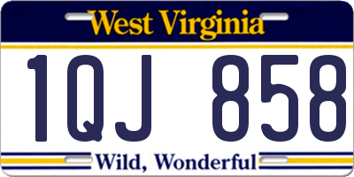 WV license plate 1QJ858