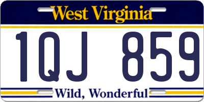 WV license plate 1QJ859