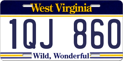 WV license plate 1QJ860