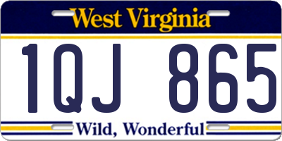 WV license plate 1QJ865