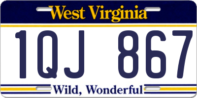 WV license plate 1QJ867