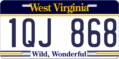 WV license plate 1QJ868