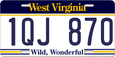 WV license plate 1QJ870