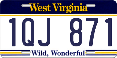 WV license plate 1QJ871