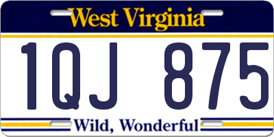 WV license plate 1QJ875