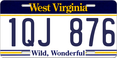 WV license plate 1QJ876