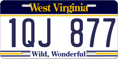 WV license plate 1QJ877