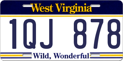 WV license plate 1QJ878