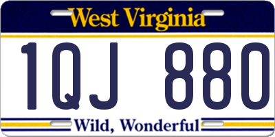 WV license plate 1QJ880