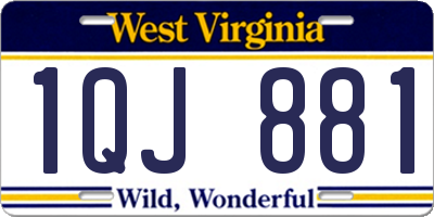 WV license plate 1QJ881