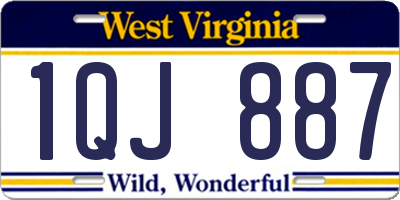 WV license plate 1QJ887