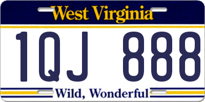WV license plate 1QJ888