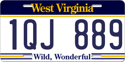 WV license plate 1QJ889