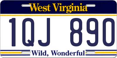 WV license plate 1QJ890
