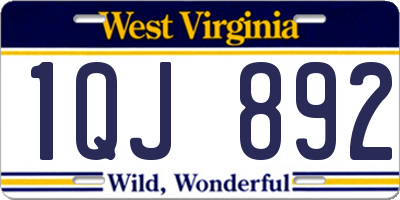 WV license plate 1QJ892