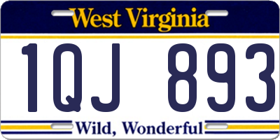 WV license plate 1QJ893