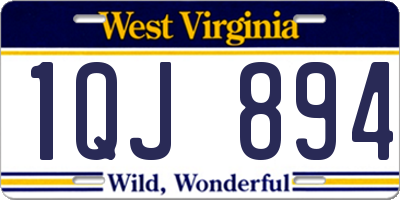 WV license plate 1QJ894