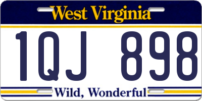 WV license plate 1QJ898