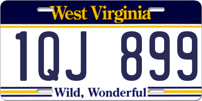 WV license plate 1QJ899