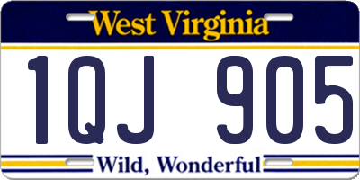 WV license plate 1QJ905