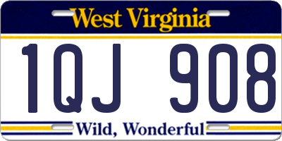 WV license plate 1QJ908