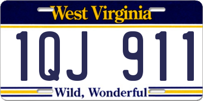 WV license plate 1QJ911