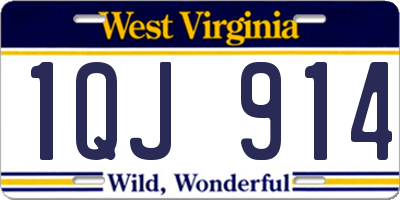 WV license plate 1QJ914