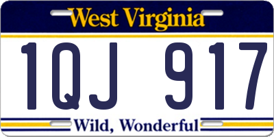 WV license plate 1QJ917