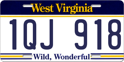 WV license plate 1QJ918