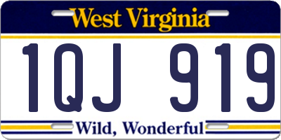 WV license plate 1QJ919