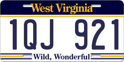 WV license plate 1QJ921