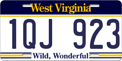 WV license plate 1QJ923